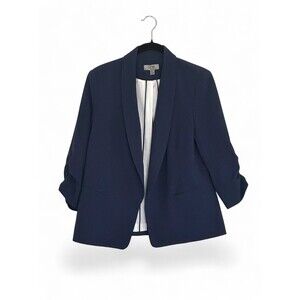 One By Chapter One 3/4 Cinched Sleeve Open  Blazer Navy Size XS